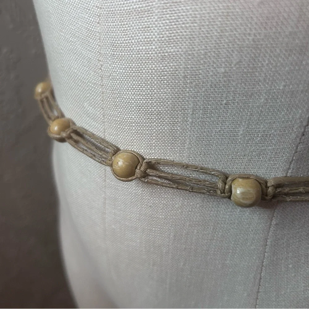 Vintage bead and twine belt approx 56” long